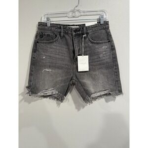 KanCan Shorts Womens 5/26 Grey Vintage 90s‎ Cutoff Distressed Denim